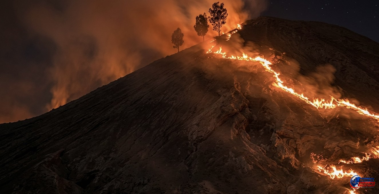 Gunung Bromo Kembali Dilanda Kebakaran, Status Akses Wisata Masih Menunggu Koordinasi